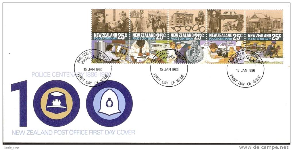 New Zealand 1986 Police Centenary 1886-1986  FDC - FDC