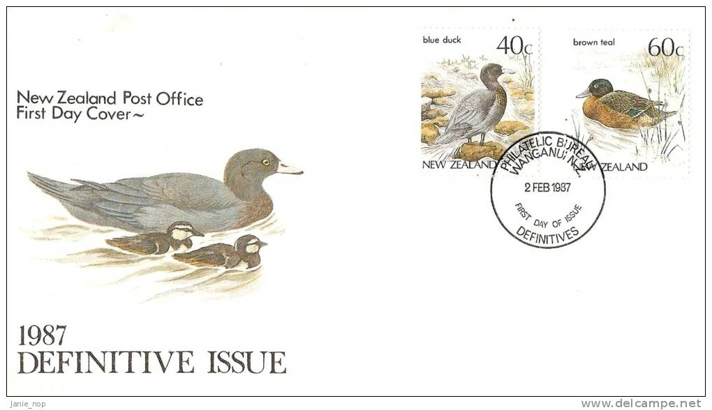 New Zealand 1987 40c And 60c Birds FDC - FDC