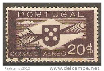 PORTUGAL - (CORREIO AÉREO) - 1936-1941,   Hélice.  20$    (o)   MUNDIFIL  Nº 9 - Usado