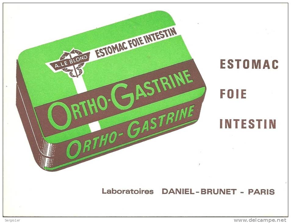 Buvard  Produit Pharmacieutique Estomac Foie Intestin Ortho-Gastrine  Laboratoire Daniel Brunet Paris - Drogerie & Apotheke