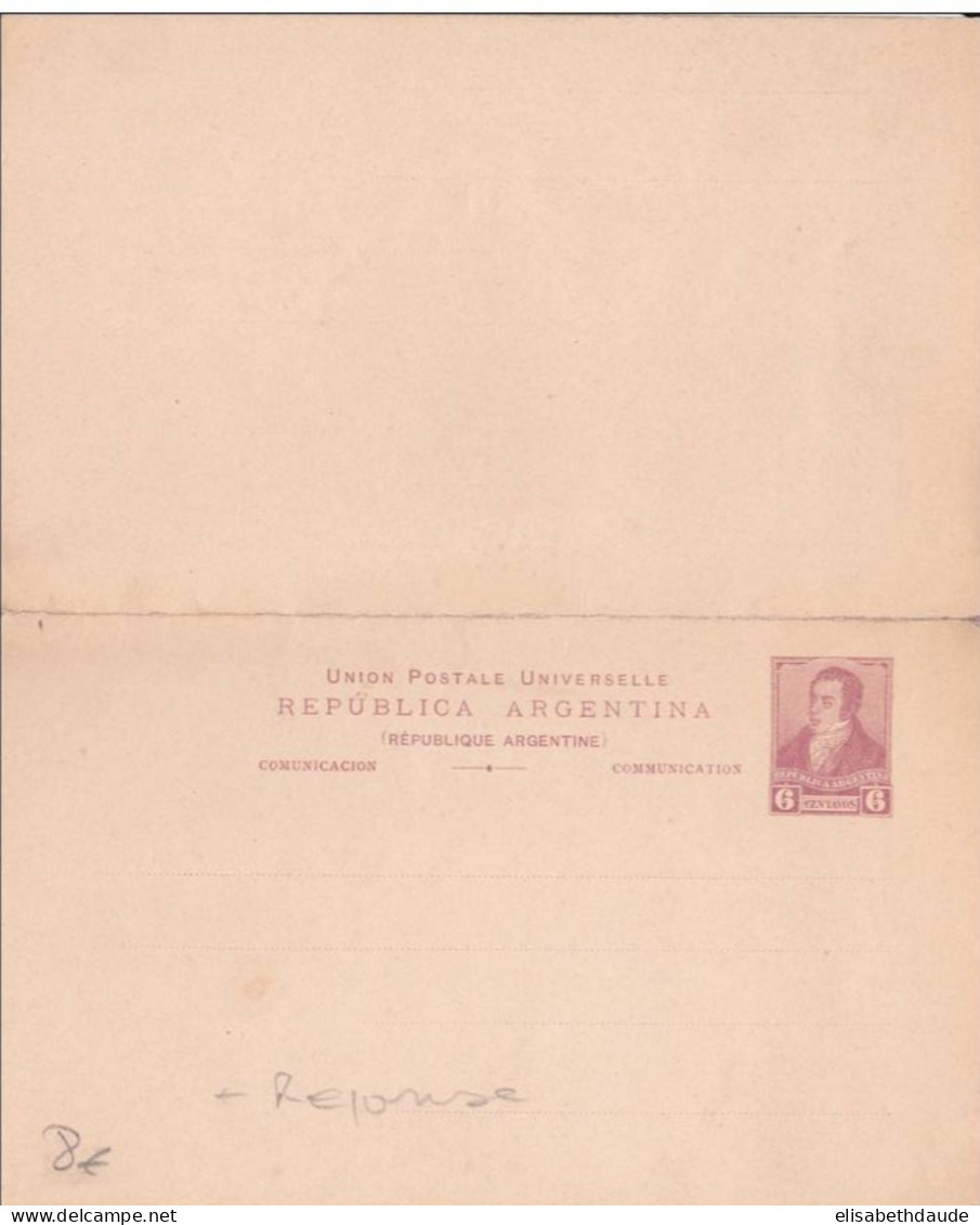 ARGENTINA  - CARTE ENTIER POSTAL Avec REPONSE NEUVE - Postal Stationery