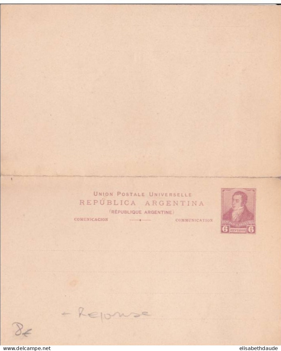 ARGENTINA  - CARTE ENTIER POSTAL Avec REPONSE NEUVE - Enteros Postales