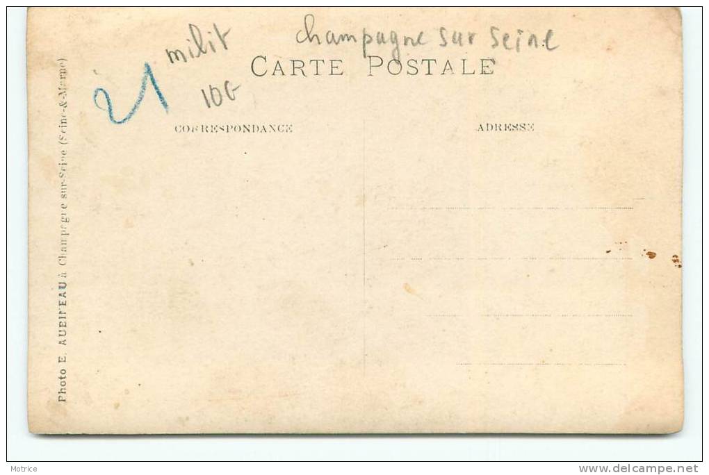 CHAMPAGNE SUR SEINE  - Voe Férrée Transport De Matériel (carte Photo Vendue En L'état). - Matériel