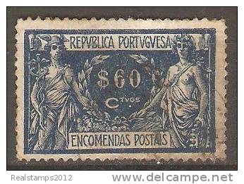 PORTUGAL (ENCOMENDAS POSTAIS) - 1920-1922,   Comércio E Indústria. Pap. Liso  $60  (o)  MUNDIFIL  Nº 8a - Gebruikt