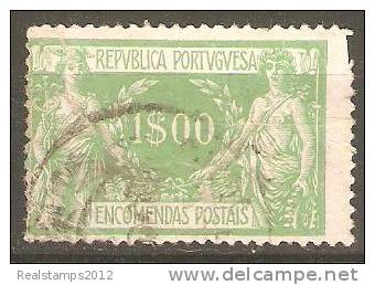 PORTUGAL (ENCOMENDAS POSTAIS) - 1920-1922,   Comércio E Indústria. Pap. Liso  1$00  (o)   MUNDIFIL  Nº 12a - Gebraucht