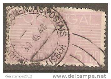 PORTUGAL (ENCOMENDAS POSTAIS) - 1936,    Encomenda Postal.  5$00   (o)   MUNDIFIL   Nº 24 - Usati