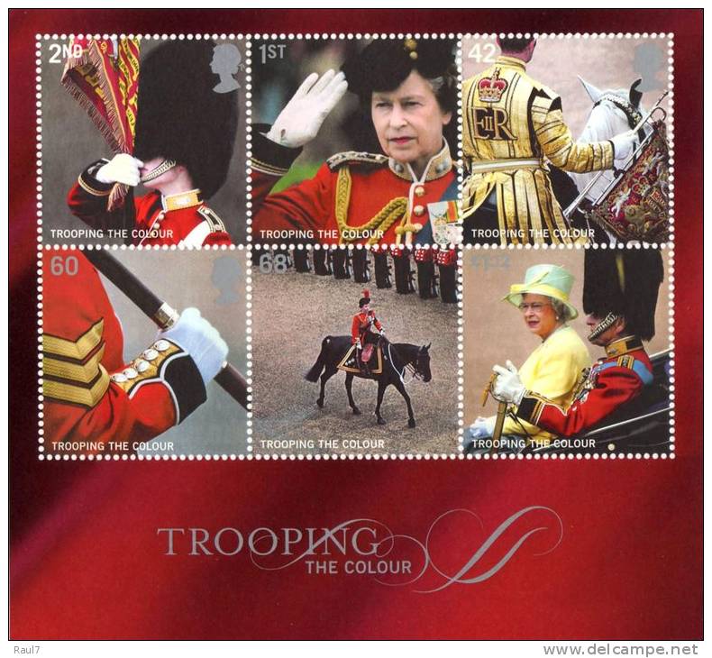 GRAND-BRETAGNE 2005 - Chevaux, Troupes, Reine Elisabeth II - BF Neufs// Mnh - Unused Stamps