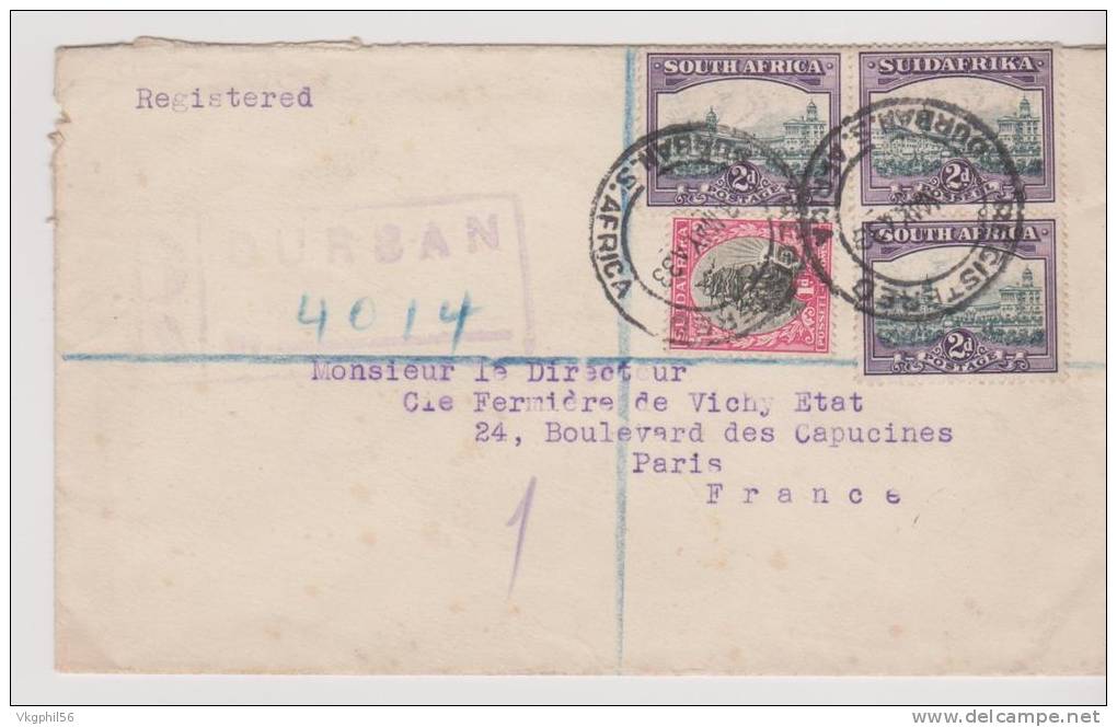 South Africa Lettre Recommandée De 1933 Durban - Zonder Classificatie