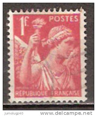 Timbre France Y&T N° 433 (4) Obl.  Type Iris.  1 F. Rouge. Cote 0,30 € - 1939-44 Iris