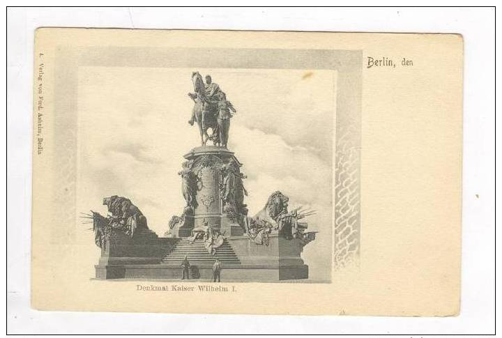 Denkmal Kaiser Wilhelm, Berlin, Germany, 1890s - Other & Unclassified