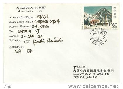 Antarctic Flight (Sikorsky SK-61 Helicopter) Du Brise Glace Japonais Shirase A La Base Showa 2 Jan 1986 - Barcos Polares Y Rompehielos