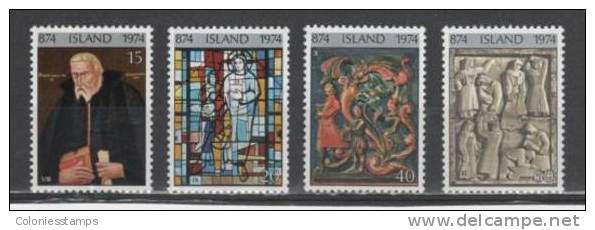 (S0961) ICELAND, 1974 (1100th Anniversary Of The Settlement Of Iceland, 3rd Issue). Complete Set. Mi ## 494-497. MNH** - Unused Stamps