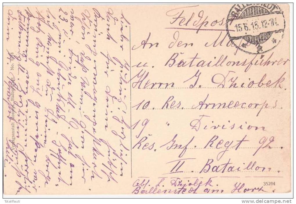 Ballenstedt Am Harz Denkmal Albrecht Des Bären Feldpost 15.6.1915 Gelaufen - Ballenstedt