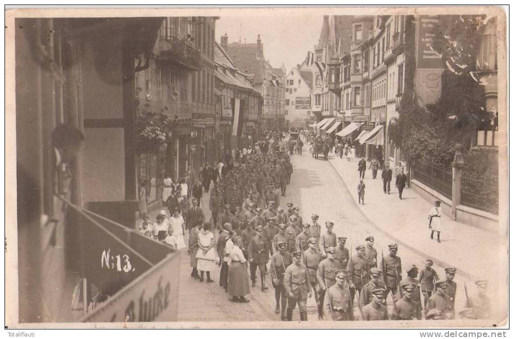 Quedlinburg Umzug Militär Aufmarsch Photographische Artikel Milling Ungelaufen - Quedlinburg