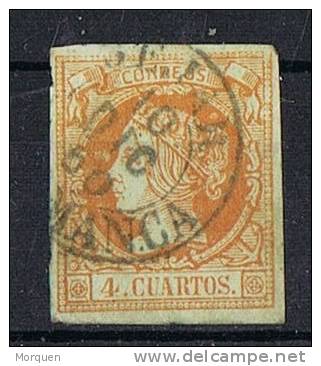 Sello 4 Cuartos Isabel II 1860, Fechador BEJAR (Salamanca), Num 52 º - Oblitérés