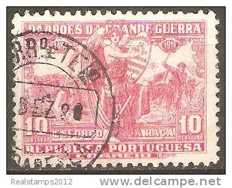 PORTUGAL (IMPOSTO POSTAL E TELEGRÁFICO)  1925  Padrões Da Grande Guerra.  10 C.  Carmim Rosa   (o) MUNDIFIL  Nº 17 - Gebruikt