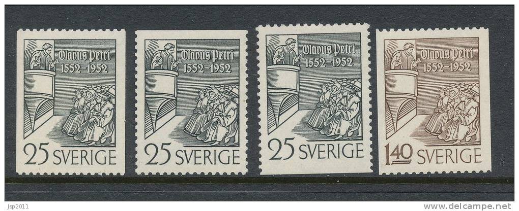 Sweden 1952 Facit # 440-441. Olavus Petri, Set Of 4, See Scann, MNH (**)/MH(*) - Ungebraucht