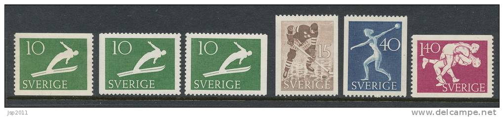 Sweden 1953 Facit # 445-448. 50th Anniv. Of The National Athletic Federation,  Set Of 6, - Neufs