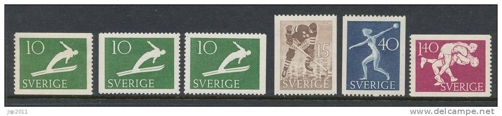 Sweden 1953 Facit # 445-448. 50th Anniv. Of The National Athletic Federation,  Set Of 6, - Unused Stamps