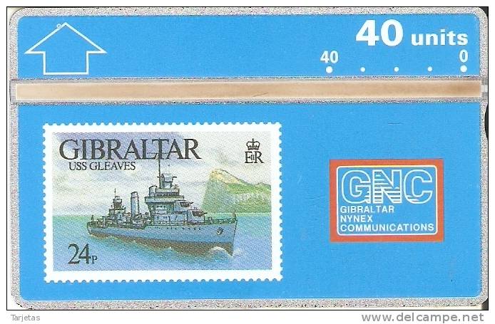 Nº 15 TARJETA DE GIBRALTAR DE UN SELLO DE UN BARCO NUEVO-MINT (STAMP-SHIP) - Gibilterra