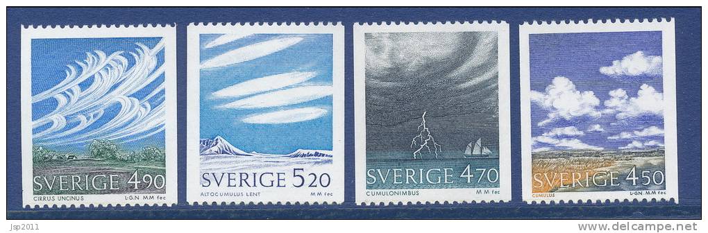 Sweden 1990 Facit # 1650-1653. Clouds And Weather,  MNH (**) - Nuevos