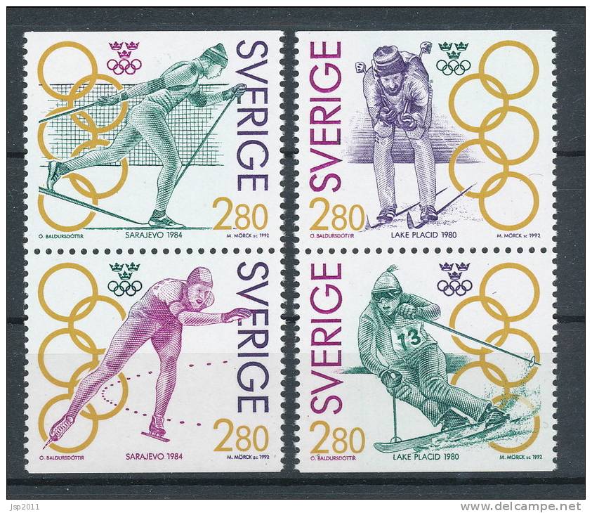 Sweden 1992 Facit # 1722-1725. Olympic Gold II SX-pairs From Booklet H 423, MNH (**) - Nuevos