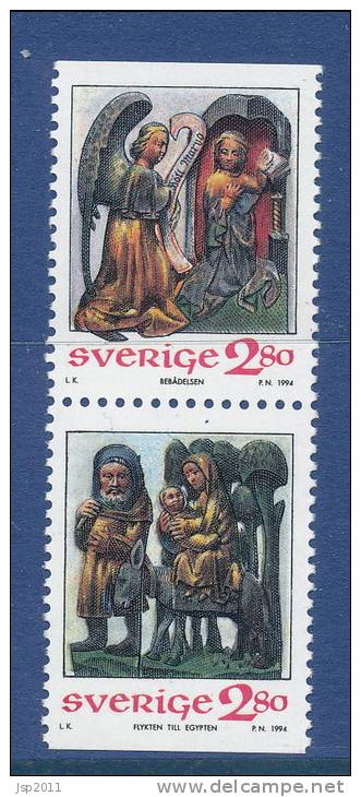 Sweden 1994 Facit # 1871-1872. Christmas Stamps, SX-pair, MNH (**) - Nuevos
