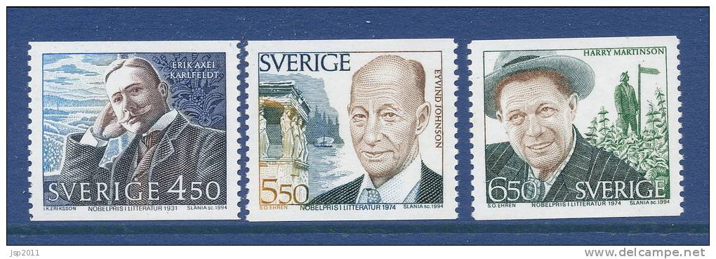Sweden 1994 Facit # 1873-1875. Nobel Laureates - Literature, Set Of 3, MNH (**) - Nuevos