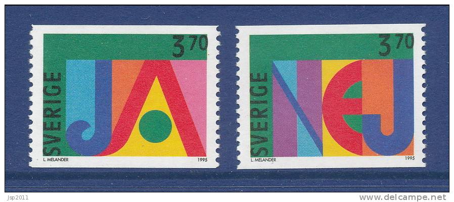 Sweden 1995 Facit # 1884-1885. YES And NO Stamps II, MNH (**) - Nuevos