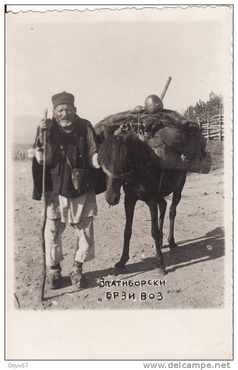 Carte Postale Photo De Nomade-Vagabon-Marchand-Colporteur- ANE-SERBIE-Serbia, Zlatibor - Serbien