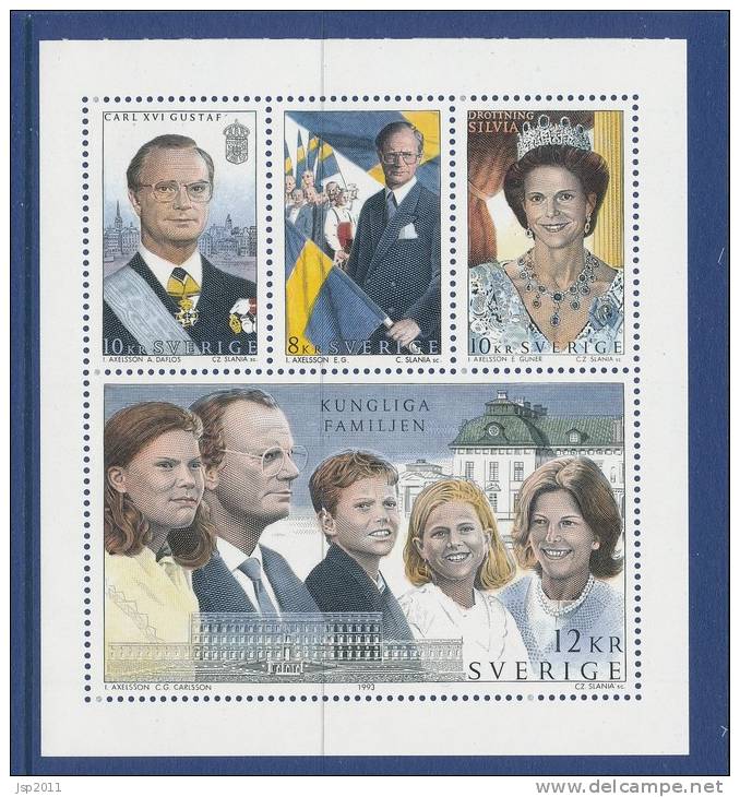 Sweden 1993 Facit # 1812-1815, The Royal Family. Se-tenant Pane From Booklet H441, MNH (**) - Nuevos