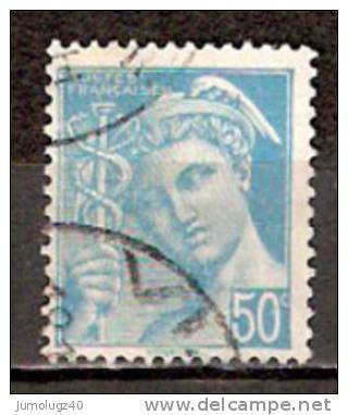 Timbre France Y&T N° 549 (2) Obl.  Type Mercure.  50 C. Turquoise. Cote 0,15 € - 1938-42 Mercure