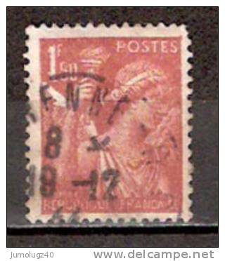 Timbre France Y&T N° 652 (3) Obl.  Type Iris.  1 F 50. Rouge-brun. Cote 0,15 € - 1939-44 Iris