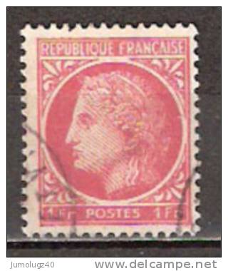 Timbre France Y&T N° 676 (3) Obl.  Type Cérès De Mazelin.  1 F. Rose-rouge. Cote 0,15 € - 1945-47 Cérès De Mazelin