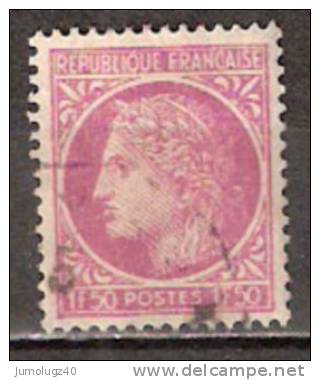 Timbre France Y&T N° 679 (4) Obl.  Type Cérès De Mazelin.  1 F 50. Lilas. Cote 0,15 € - 1945-47 Ceres De Mazelin