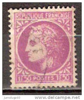 Timbre France Y&T N° 679 (5) Obl.  Type Cérès De Mazelin.  1 F 50. Lilas. Cote 0,15 € - 1945-47 Ceres De Mazelin