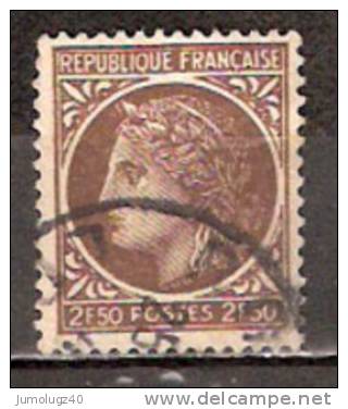 Timbre France Y&T N° 681 (2) Obl.  Type Cérès De Mazelin.  2 F 50. Brun. Cote 0,15 € - 1945-47 Ceres De Mazelin