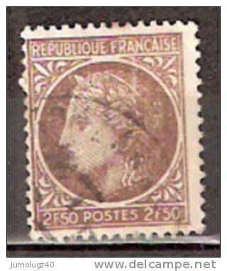 Timbre France Y&T N° 681 (3) Obl.  Type Cérès De Mazelin.  2 F 50. Brun. Cote 0,15 € - 1945-47 Cérès De Mazelin