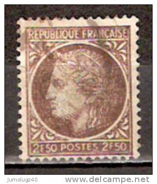 Timbre France Y&T N° 681 (4) Obl.  Type Cérès De Mazelin.  2 F 50. Brun. Cote 0,15 € - 1945-47 Ceres De Mazelin