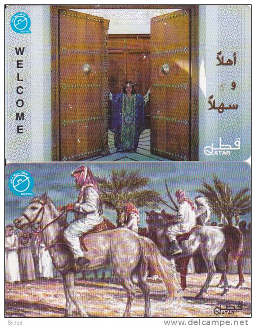 Qatar, 2 Cartes Série 1, Welcome 20 QR Et Cavaliers 30 QR - Qatar