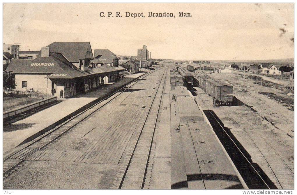 Brandon Manitoba RR Station 1905 Postcard - Otros & Sin Clasificación