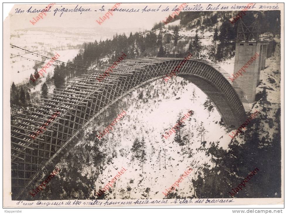 Photo Presse - 74 Haute-Savoie - Pont De La Caille En Construction Sur Le Ravin Des Usses 1928 - Lieux