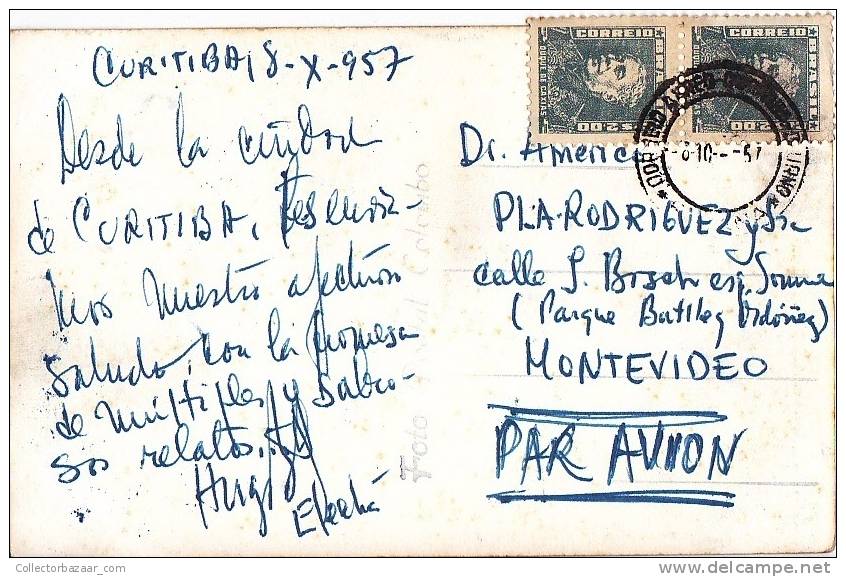 Curitiba  Paranagua Railway Train Air Mail Vintage Original Photo Postcard Cpa Ak (W3_1060) - Curitiba