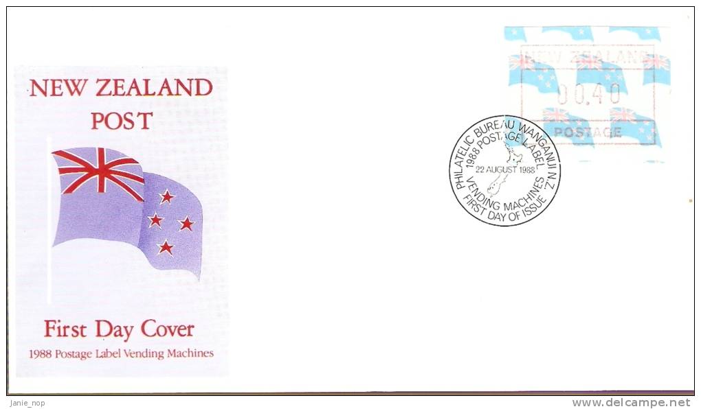 New Zealand 1988 Postal Label Vending Machines FDC - FDC