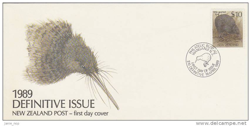 New Zealand 1989 Little Spotted Kiwi $10 Definitive FDC - FDC