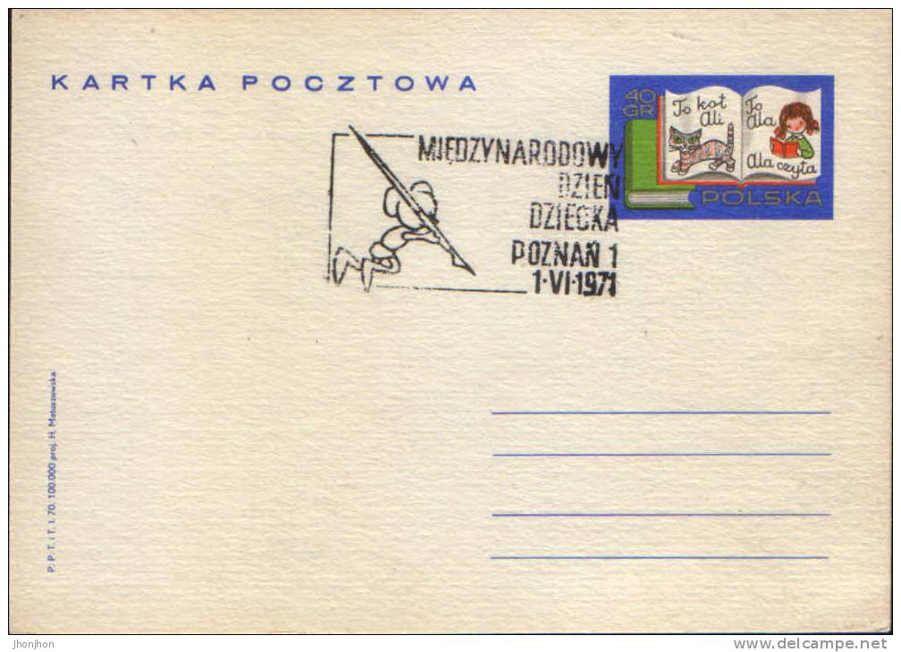 Poland-Postal Stationery Postcard 1971-June 1 International Children's Day - UNICEF