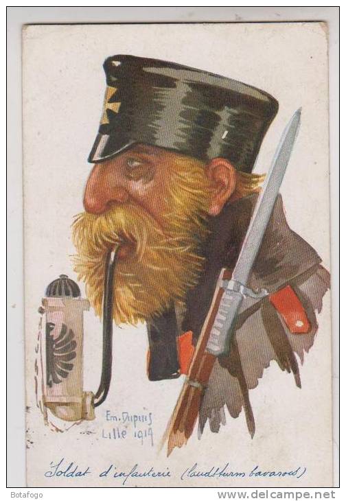 CPA ILLUSTREE DUPUIS, SOLDAT D INFANTERIE LANDSTURM BAVAROIS - Dupuis, Emile