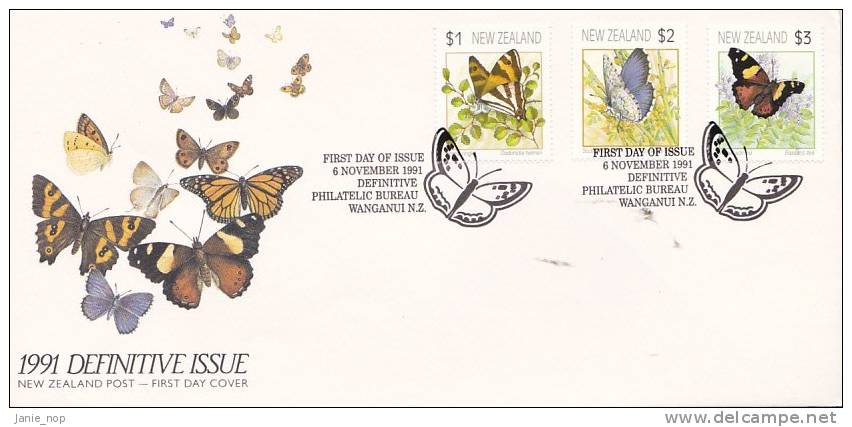 New Zealand 1991 Buterflies FDC - FDC