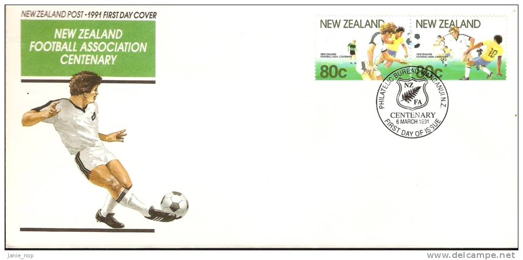 New Zealand 1991 Football Association Centenary FDC - FDC
