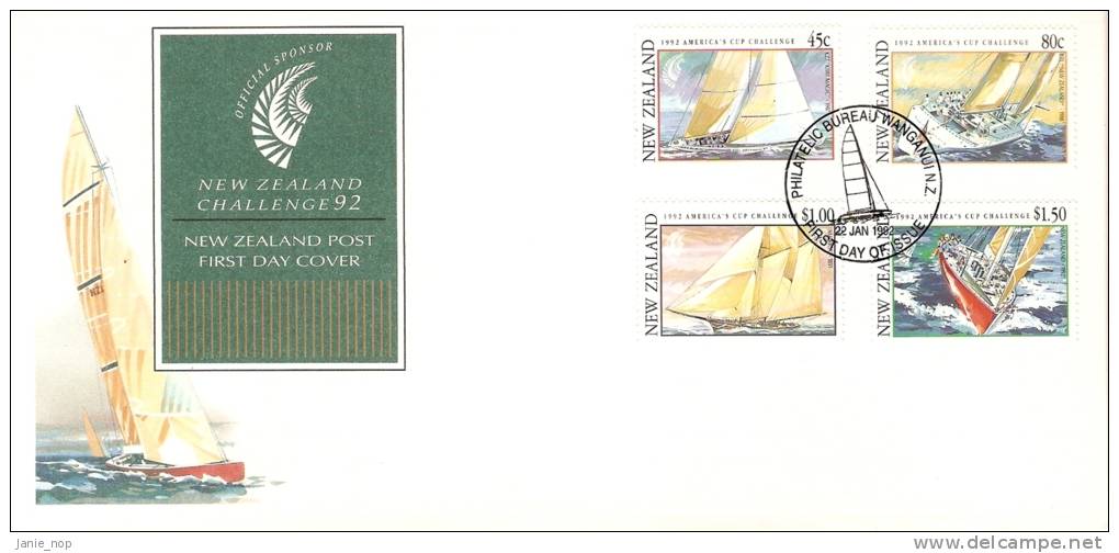 New Zealand 1992 America's Cup Challenge  FDC - FDC